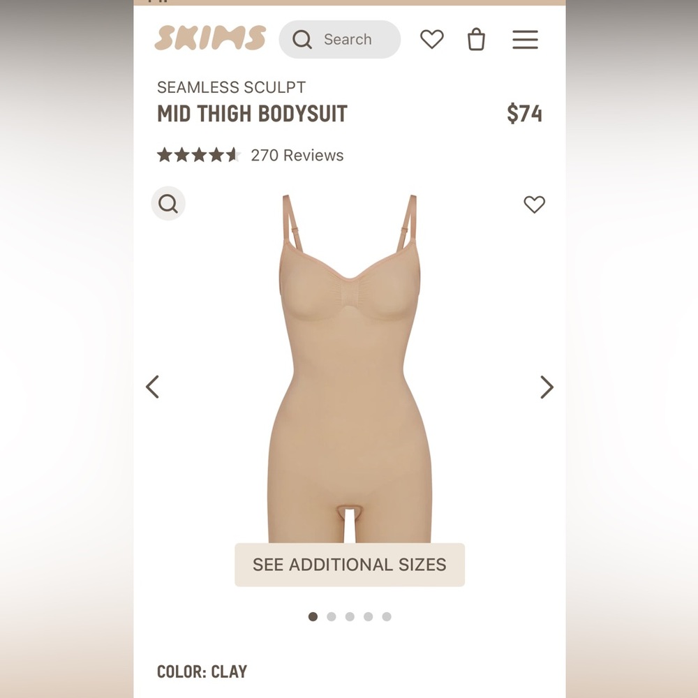 NWT/NIB- SKIMS- Mid-Thigh Seamless Sculpt Bodysuit- Mica